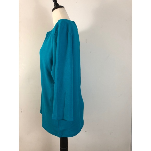 KAREN SCOTT PLUS SIZE LONG SLEEVE BLUE SHIRT - Picture 4 of 5